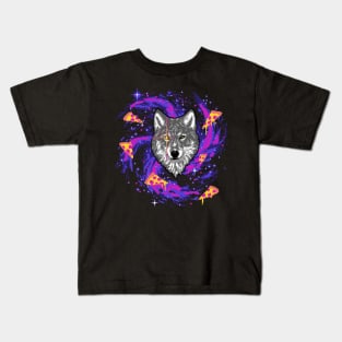 Galactic Pizza Wolf Kids T-Shirt